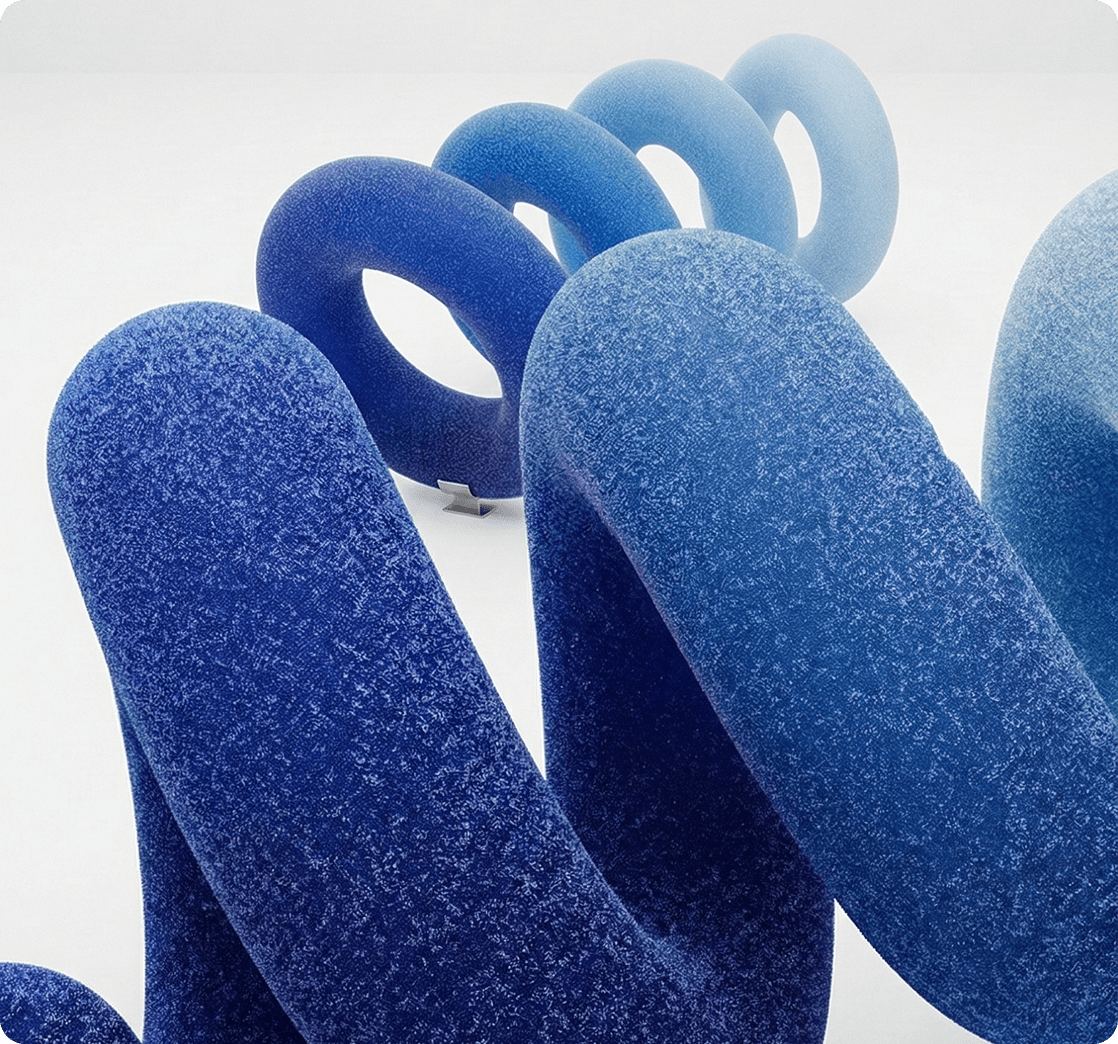 Decorative blue abstract 3D shapes